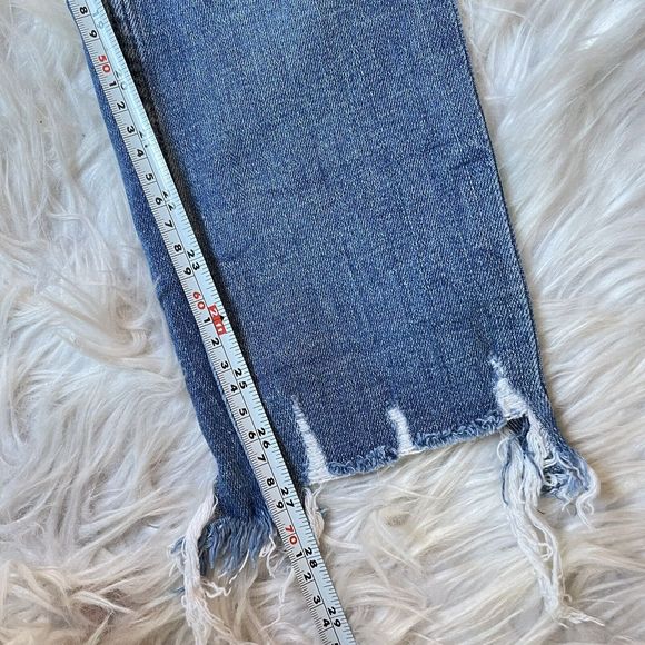 H&M Skinny Ankle Denim Jeans High Waist Raw Hem Distressed Light - Picture 11 of 14